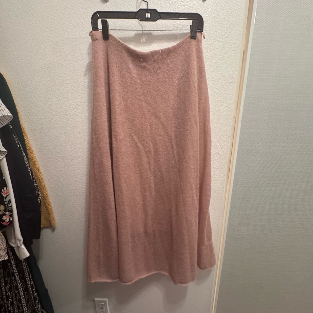 Vince Soft Pink Alpaca/Mohair A-Line Skirt